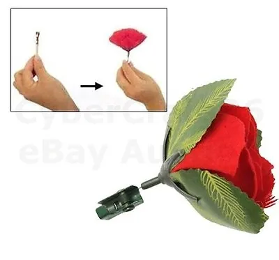 Match To Red Rose Flower Fire Flame Pocket Magic Trick Light Stage Street Change • £3.90