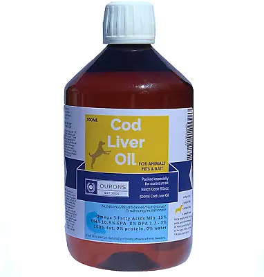 Pure Cod Liver Oil Liquid For Dogs - 500ml • £14.89