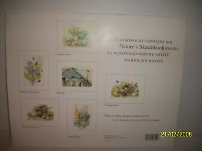 Marjolein Bastin Artist Portfolio Of 6 Nature's Sketchbook Prints 1994 • $33