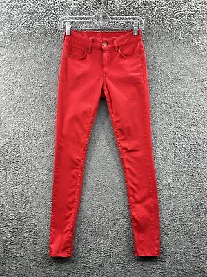 Divided By H&M Jeans Women's 4 Red Denim Skinny Jeans Ladies Size 4 • $8.95
