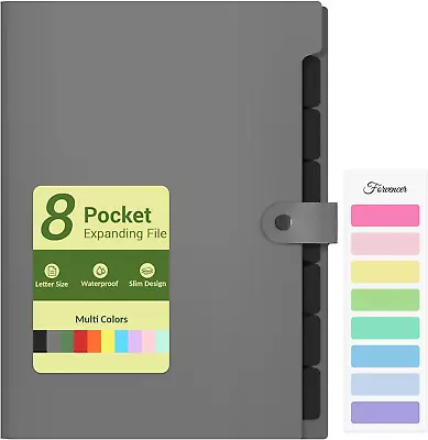 8 Pocket Folder Letter Size Accordion File Organizer Portable Expanding File F • $5.87