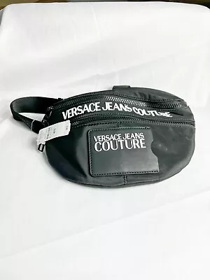 Versace Jeans Couture Black Waist Pouch With White Brand Letters. $295 • $79.99