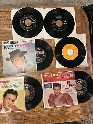 Elvis Presley Lot Of 6 7  Records - King Creole EP Galahad EP Flaming Star • $4