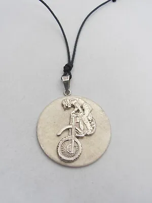 Motion From Cross: Silver Pendant 925 - Pendant Motocross - Motorcycle • $41.25