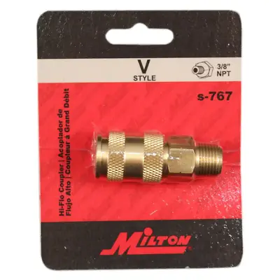 Milton Industries Inc. 3/8 In. MNPT V Style High Flow Coupler • $7.99