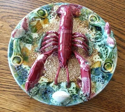 Vintage Majolica Lobster Wall Plate • $250