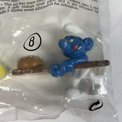 NEW Vintage McDonalds Toys - Smurfs - #8 Bun Baker 2” PVC Figure (Peyo 1996) • $6