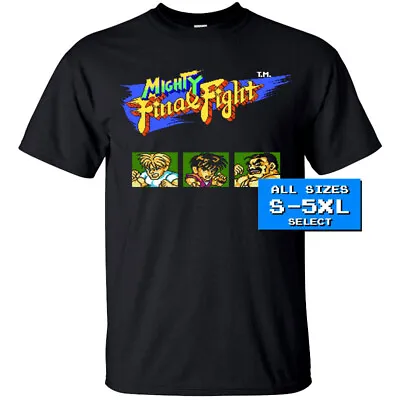 Mighty Final Fight NES Start Screen T Shirt BLACK All Sizes S-5XL 100% Cotton • $18