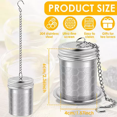 2Pcs Tea Infuser Strainers With Drip Tray 304 Stainless Steel Tea Filter McmVD • $12.54