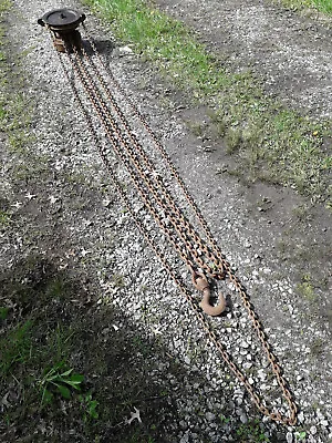 Vintage Chain Hoists And I-beam Trolley Lot From Old Blacksmith Shop Reading OH • $299.99