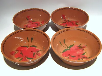 4 Platos Decorados Pozoleros De Barro 4 Clay Decorated Soup Bowls Mexican Made • $42.95