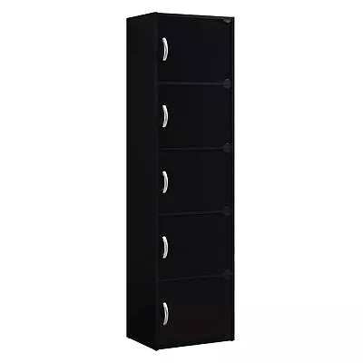 $71.99 • Buy Hodedah 5 Shelf Home And Office Enclosed Organization Storage Cabinet, Black