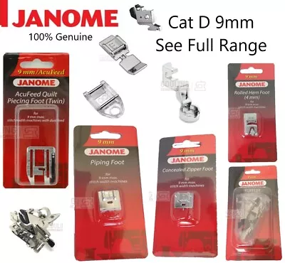 GENUINE Janome Sewing Feet Foot Cat D 9mm MC8900 8200 6700P 9900 9450 Atelier M7 • £18.99