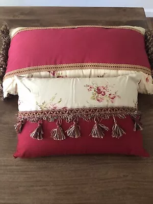 2 Custom Made Chaps Ralph Lauren Throw Pillows Essex Garden Cottage Rose Pattern • $49