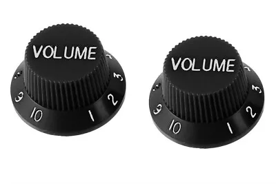 NEW Volume Knobs (2) For Fender Strat USA Split Shaft - BLACK • $9.79