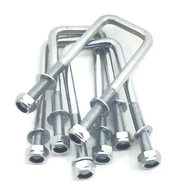 M10 Threaded Square Zinc Plated U Bolts U-Bolt For Boat And Live Stock Trailers  • £7.80