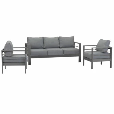 $979.99 • Buy New Charcoal Outdoor Aluminium Sofa Lounge Setting Garden Furniture Set Chairs
