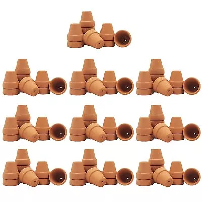 Mini Terracotta Pots With Drainage Holes - 1.5 Inches Tiny Clay Nursery Pots ... • $50.05
