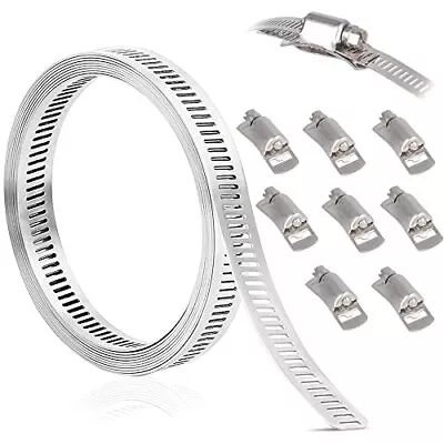 Adjustable 304 Stainless Steel Duct Clamps Hose Clamp Pipe Clamp Air Ducting ... • $15.92