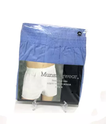 New Men's 2 Pack Munsingwear Premium Full Cut Blue Woven  Boxer Boxers  3XL • $13.95