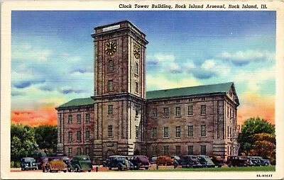 £9.30 • Buy Rock Island Arsenal Clock Tower Building Rock Island Ill. Postcard 1952 Linen 5X