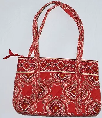 VERA BRADLEY Paprika Pattern Top Zip Shoulder Bag Seven Pockets  EXC • $29.99