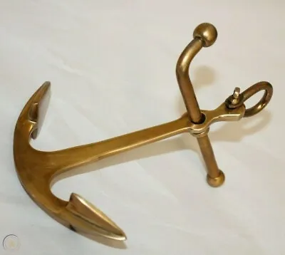 Antique Vintage Style Solid Brass Anchor Paper Weight Beach Nautical Decor Boat • $14.99