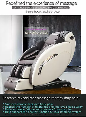 $2927 • Buy IHealth 8 Point Beige White Massage Chair Zero Gravity 3D Office Cushion Full XL