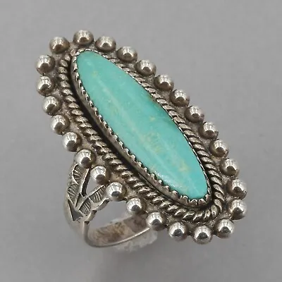 Vintage Pacific Jewelry Company Southwestern Sterling Silver Turquoise Ring Sz 6 • $49.99