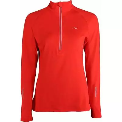 £16.95 • Buy More Mile Womens Vancouver Half Zip Long Sleeve Running Top - Red