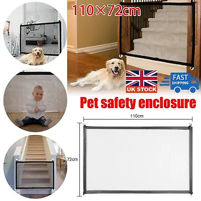 £7.19 • Buy UK Retractable Magic Mesh Pet Dog Cat Gate Safe Net Guard Fence Enclosure