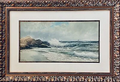 Late 19th Century George Howell Gay Coastal Seascape Watercolor Painting Signed • $1350.48