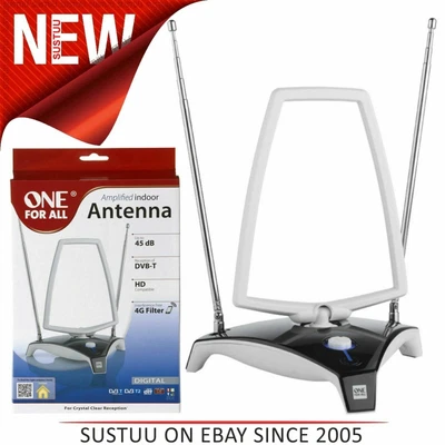 £38.79 • Buy One For All 45DB Digital Amplified HD Indoor Aerial|DVB-T|1.8M Cable|SV9360|NEW