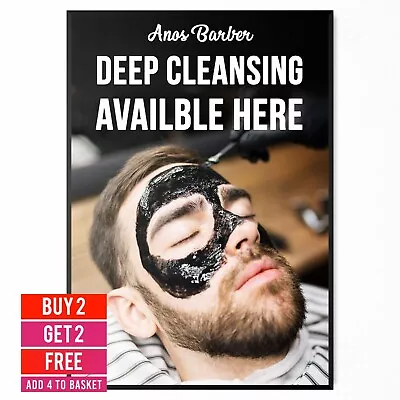 Barber Shop Poster Peal Mask SIGN Salon Advertisement Print | A5 A4 A3 A2 A1 | • $52.25