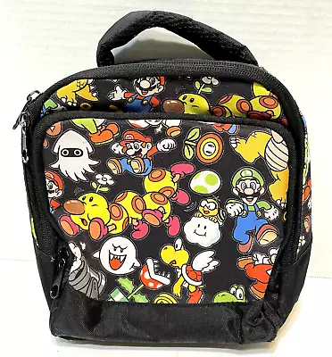 Nintendo Super Mario Lunch Bag Canvas 2 Compartments Zip Handle 9x9  • $11.78