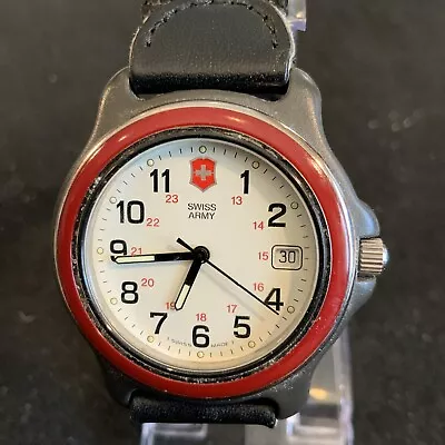 Vintage Swiss Army Victorinox Mens Watch Field Marlboro Adventure Red Bezel • $45