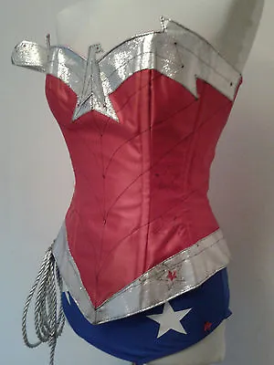$315.12 • Buy  NEW  Silver Comic Wonder Woman Corset Costume With Hotpants, Briefs,skirt 
