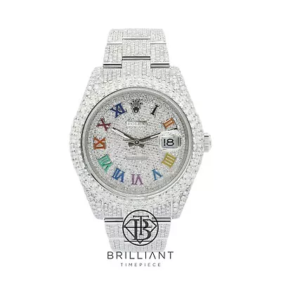 Rolex Datejust II 126300 Stainless Steel 41MM Full Diamond Watch 25.5Ct • $26995