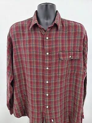 Ralph Lauren Flannel Shirt Adult Large Red Plaid Outdoor Long Sleeve Preppy Men • $24