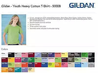 100 Gildan Youth T-SHIRTS COLORS 112 WHITE BLANK BULK LOT XS-XL Wholesale Kids • $19.48