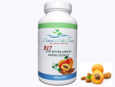  Vitamin B17 100% Organic 600mg - 100caps Raw Bitter Apricot Kernels Extract USA • $23.49