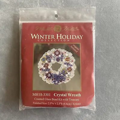 Mill Hill Winter Holiday Crystal Wreath MH18-3301 Counted Bead Kit With Treasure • $10.99