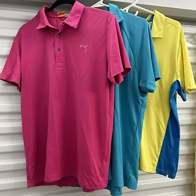 Lot Of 3 Golf Shirts 2 Puma 1 Par4 Men’s  Polo Size Large Outdoor Activewear • $23.99