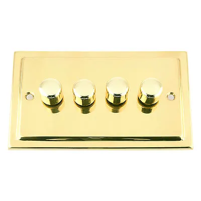 £25.99 • Buy 10A 2 Way Push On/Off 400W (Max) Dimmer Light Switch In Polished Brass VICTORIAN