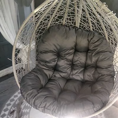 Garden Hanging Swing Egg Chair Seat Pad Replacement Cushion Pads - Dark Grey • £15.90