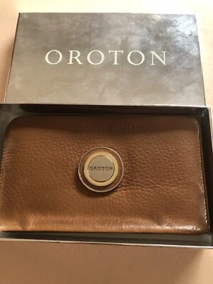 $50 • Buy Oroton Metropolis Wallet Tan Large Multi Pocket Zip Around