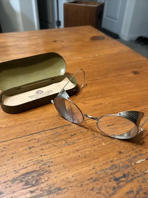 $40 • Buy Vintage Wilson Safety Glasses Metal Case Steam Punk