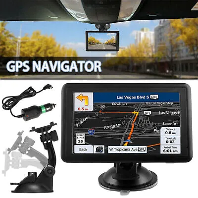 5 Inch Car GPS Navigation Touch Screen Sat Nav 128MB+8G EU UK Map Speeding Alarm • £33.95