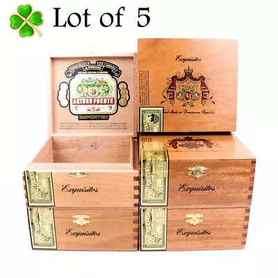 Lot Of 5 A. Fuente Exquisitos Empty Wood Cigar Box 6  X 5.75  X 2.75  • $27.75