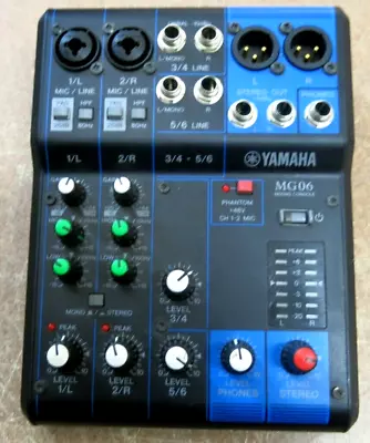 Yamaha MG06 6 Channel Mixing Console (Works No Power Cord) • $84.99